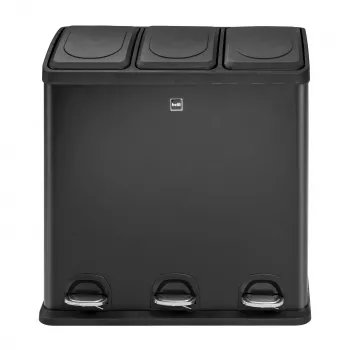 HELIT the separator atliekų rūšiavimo šiukšliadėžė su pedalu, 3 x 20 L, plastikinė, soft-close, antracito H2405295