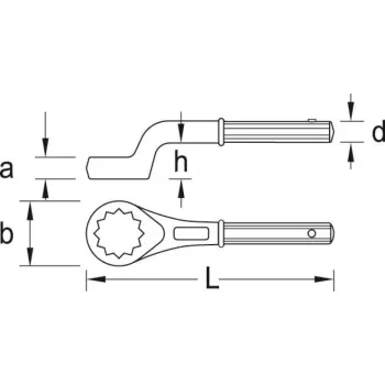 GEDORE atlenkiamasis žiedinis raktas 12 taškų, 41 mm (6034300)