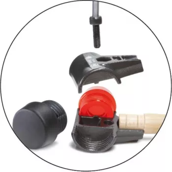 Wiha 26582 Safety Soft-Face plaktukas, juodi/balti smūginiai paviršiai, 3000 g, hickory rankena