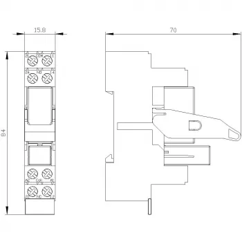 SIEMENS LZS:RT4A4L24 kištukinis relė 4PDT 24VDC 2W su LED
