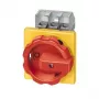 Siemens 3LD2804-0TK53 3 polių pagrindinis jungiklis / avarinio sustabdymo jungiklis, 125 A, priekinio montavimo, raudonas/geltonas