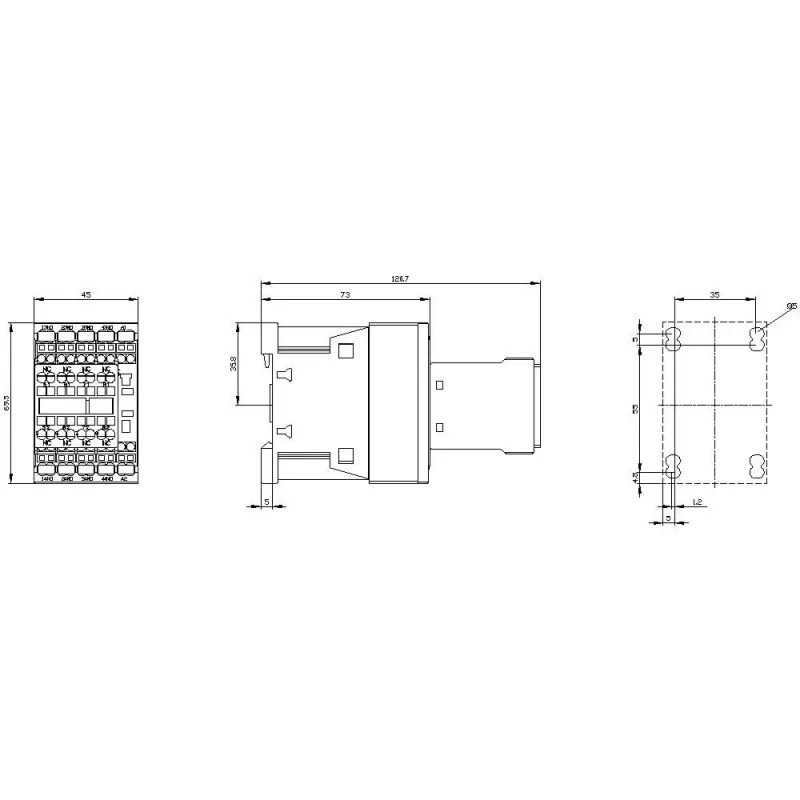 Siemens SIRIUS 3RH2 pagalbinis kontaktorius 3RH2244-2BB40, 4 NO + 4 NC, 24 V DC ritė, varžtiniai gnybtai