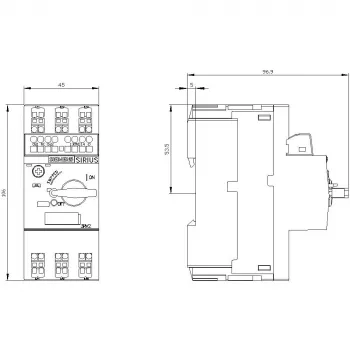 SIEMENS SIRIUS 3RV2011-1HA25 variklio apsaugos paleidiklis, 5,5-8 A, 3 polių, varžtiniai gnybtai