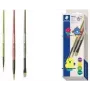 STAEDTLER Noris sintetinių teptukų rinkinys, 3 dalių, įvairių spalvų, perdirbto plastiko koteliai, metalinės įmovos (989R-S BK3)