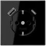 JUNG LS 1520-15 CA SW SCHUKO kištukinis lizdas 16 A su USB įkrovikliu 1 x A tipo + 1 x C tipo, Safety Plus, LS serija, juodas
