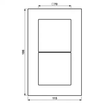 JUNG LSP 982 GLAS dvigubas stiklinis rėmelis, LS PLUS, 115 x 186 x 11 mm