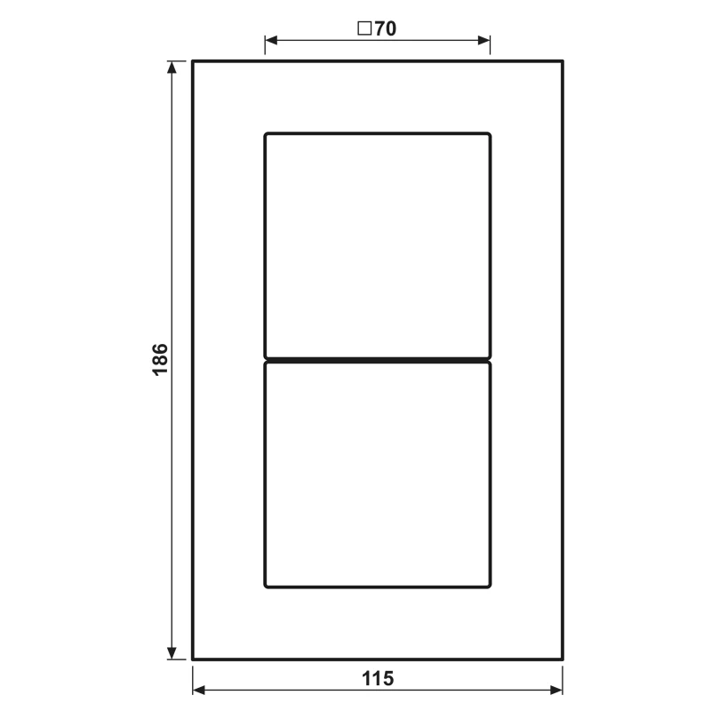 JUNG LSP 982 GLAS dvigubas stiklinis rėmelis, LS PLUS, 115 x 186 x 11 mm