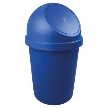 helit apvali šiukšliadėžė su spaudžiamu dangčiu, 45 litrų, mėlyna, polipropilenas, Ø400 mm x H700 mm (H2401334)