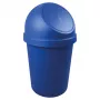 helit apvali šiukšliadėžė su spaudžiamu dangčiu, 45 litrų, mėlyna, polipropilenas, Ø400 mm x H700 mm (H2401334)