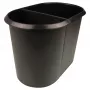 HELIT the double popieriaus atliekų šiukšliadėžė, ovali, 20 L, juoda, PE, be dangčio, 1 dalis (H6103795)