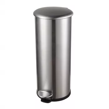 HELIT Pedal Waste Bin the zinc, 20 L, sidabrinis nerūsijantis plienas, apvalus, Soft-Close, kojinis pedalas H2406600
