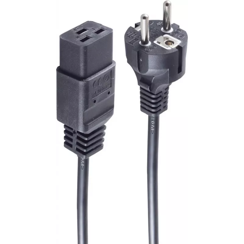 SHIVERPEAKS Basic maitinimo laidas Schuko į IEC C19, 3 m, 16 A, juodas BS60015-S
