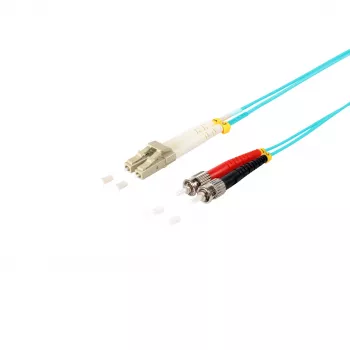 SHIVERPEAKS S/CONN maximum connectivity LC/ST Duplex Multimode OM3 50/125µm šviesolaidinis patch kabelis, Aqua, 5m (77945/3)