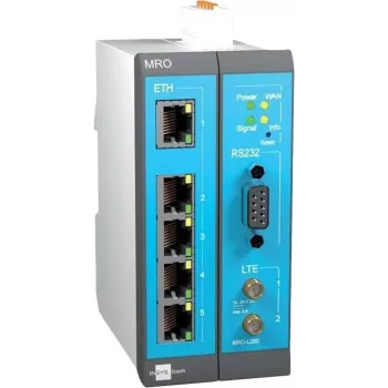 INSYS MoRoS icom MRO-L210 Industrial LTE maršrutizatorius, Ethernet WAN, 2x 10/100 Ethernet, mėlynas/pilkas/baltas 10019403