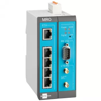 INSYS MoRoS icom MRO-L210 Industrial LTE maršrutizatorius, Ethernet WAN, 2x 10/100 Ethernet, mėlynas/pilkas/baltas 10019403