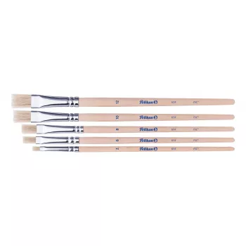 Pelikan Starter Brush Set, 5 šerelių teptukai su medinėmis rankenomis, įvairių dydžių, permatomu dėklu 300008263