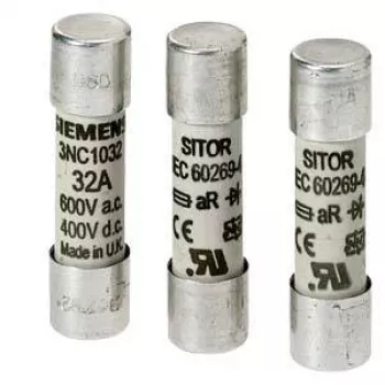 Siemens 3NC2263 cilindrinis saugiklis 6A 500V AC 250V DC gG 10x38mm