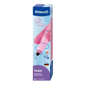 Pelikan Twist tušinukas su volelio antgaliu Berry Pink – ergonomiškas, tinka kairiarankiams ir dešiniarankiams 300010121