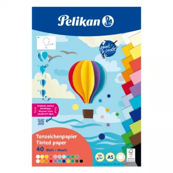 Pelikan spalvoto kartono blokas DIN A5, 40 lapų, 120 g/m², 21 spalvos, suklijuotas viršuje 300002259