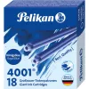 Pelikan 4001 GTP/18 tamsiai mėlyno rašalo kasetės, 18 vnt. 300735