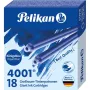 Pelikan 4001 GTP/18 tamsiai mėlyno rašalo kasetės, 18 vnt. 300735