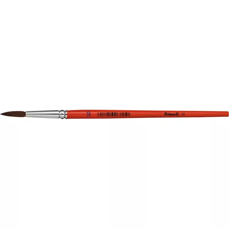 Pelikan Sorte 23 apvalus teptukas, dydis 10, ponių plaukų, oranžinio lako medžio rankena 711077