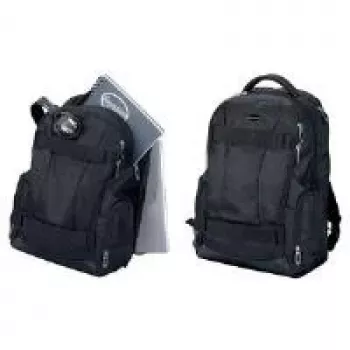 LIGHTPAK Fanactic 20L poliesterio nešiojamojo kompiuterio kuprinė su šonine paminkštinta kišene, paminkštinta nugara ir diržais, kelios kišenės, juoda 24603