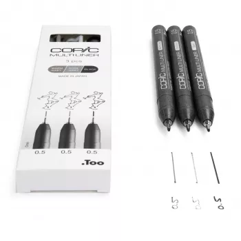 COPIC Multiliner Fineliner juodas 0,5 mm, 3 vienetai (22075633)