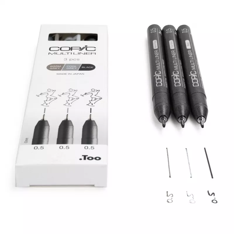 COPIC Multiliner Fineliner juodas 0,5 mm, 3 vienetai (22075633)