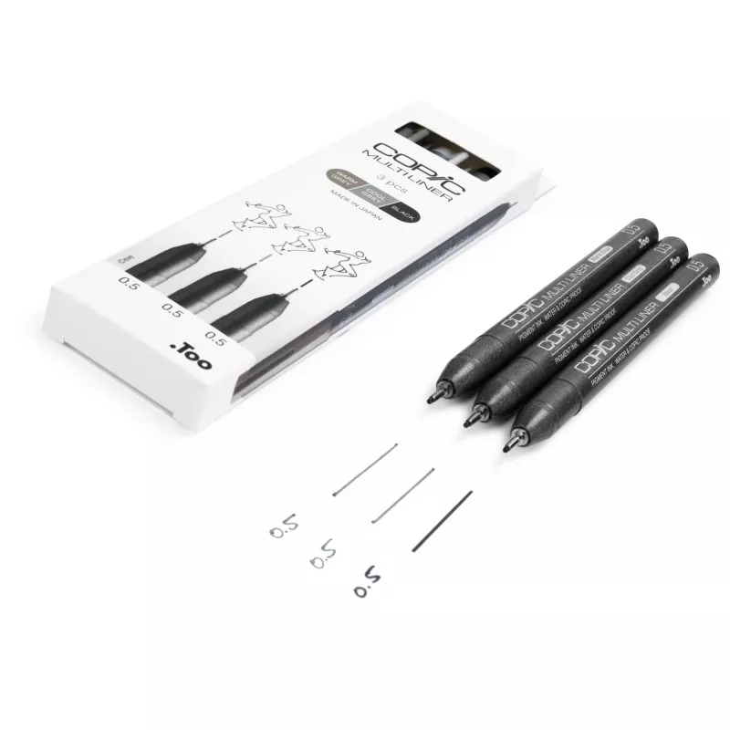 COPIC Multiliner Fineliner juodas 0,5 mm, 3 vienetai (22075633)