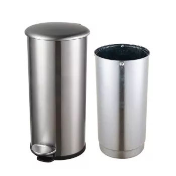 HELIT the zinc pedalų šiukšliadėžė 12 L sidabrinė nerūdijančio plieno apvali soft-close H2406500