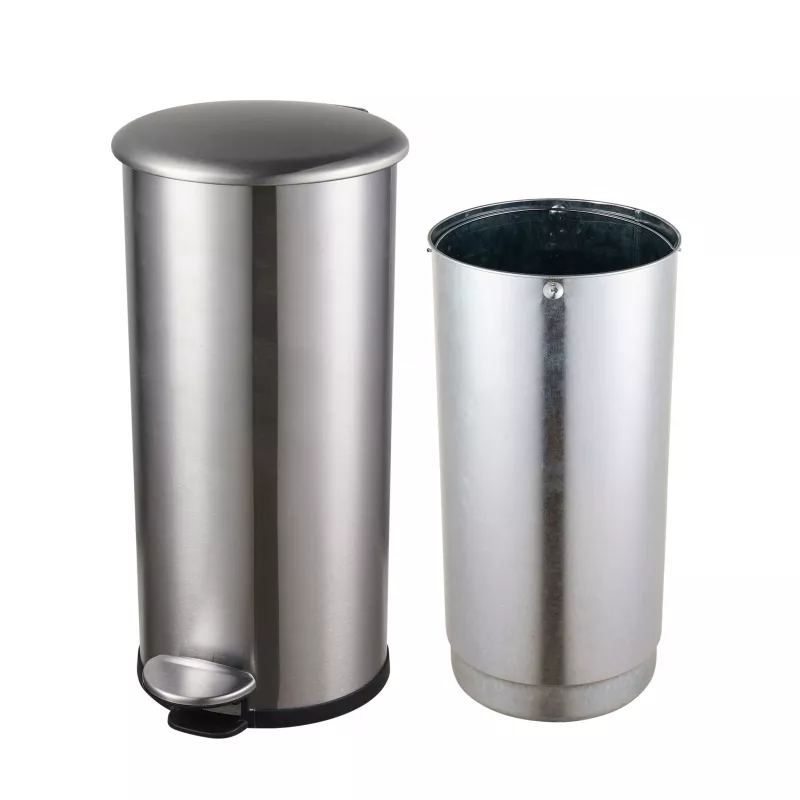 HELIT the zinc pedalų šiukšliadėžė 12 L sidabrinė nerūdijančio plieno apvali soft-close H2406500