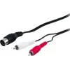 Wentronic AVK 114-150 1,5 m 5 kontaktų DIN į 2x RCA male garso kabelis - juodas 50014