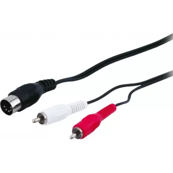 Wentronic AVK 114-150 1,5 m 5 kontaktų DIN į 2x RCA male garso kabelis - juodas 50014