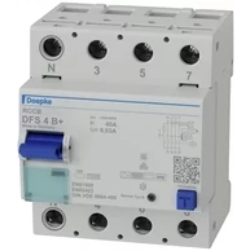 Doepke DFS 4 040-4/0.03-B+ visų srovių jautrus RCCB, 4 polių, 40 A, 30 mA, B+ tipo 09134895