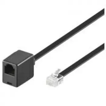 Wentronic Goobay RJ12 6P6C modulinis prailginimo kabelis, vyriškas į moterišką, 6 m, juodas 68264