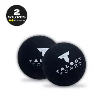 TALBOT torro skvošo kamuoliukas, juodas/geltonas, ypač lėtas, dvigubas geltonas taškas – 1 vnt. (251107)