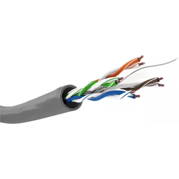 Wentronic Goobay CAT 6 tinklo instaliacinis kabelis, U/UTP, pilkas, 100 m - CU, AWG 23/1 (solid), LSZH 68466