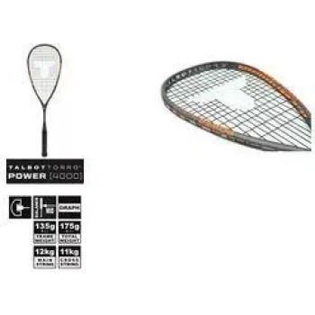 TALBOT TORRO Power 4000 Squash raketė, juoda/oranžinė, subalansuota puolimui, Y-konstrukcija 251004