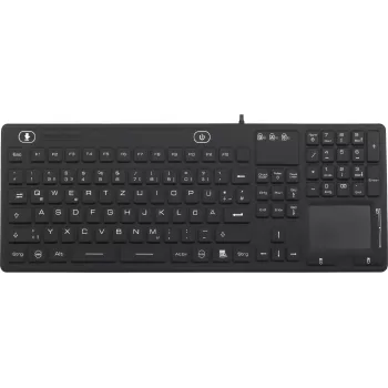 Renkforce IP68 pramoninė USB klaviatūra su jutikline paviršiaus zona, juoda (iM-IKB110-BK)