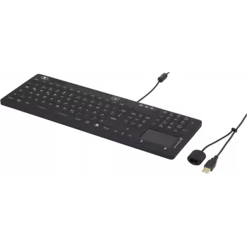 Renkforce IP68 pramoninė USB klaviatūra su jutikline paviršiaus zona, juoda (iM-IKB110-BK)