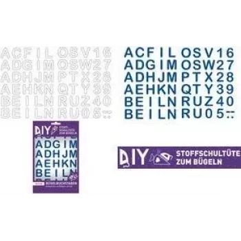 ROTH lydomi raidės DIY audinio mokykliniam kūgiui, baltos, A-Z abėcėlė, 150 x 210 mm lapas, 1 lapas 658116