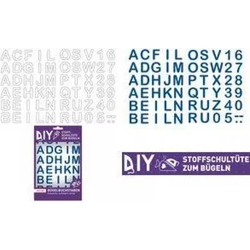 ROTH lydomi raidės DIY audinio mokykliniam kūgiui, baltos, A-Z abėcėlė, 150 x 210 mm lapas, 1 lapas 658116