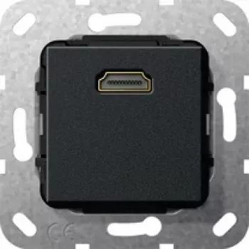 Gira System 55 HDMI įdėklas, 1 modulio, HDMI Type A female-female, juodas 566910