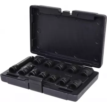 KS TOOLS 1/2 inch šešiakampis smūginis galvučių rinkinys, trumpas, 12 dalių (515.0112)