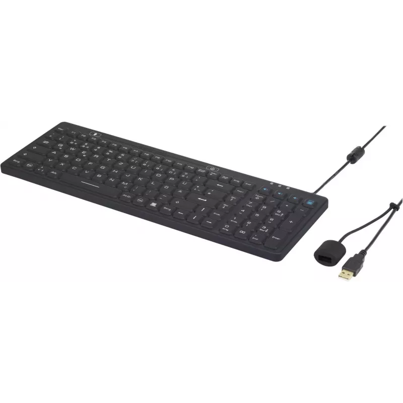 Renkforce IP68 Pramoninis USB Klaviatūra Juoda Apsaugota nuo Išsiliejimo Apsaugota nuo Dulkių (iM-IKB106-BK)