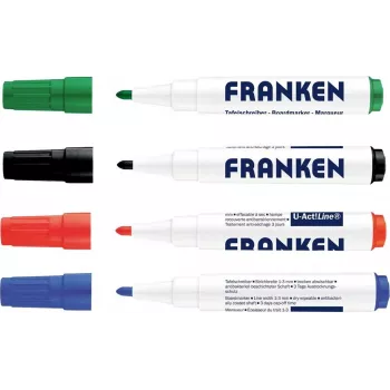 FRANKEN U-ACT! Line Whiteboard Marker, apvalus antgalis, 3 mm, įvairios spalvos, 1 vnt. Z1999