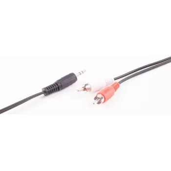 SHIVERPEAKS BASIC-S garso kabelis, 2 x RCA male į 3,5 mm jack male, 2,5 m, stereo, juodas BS30832-2.5