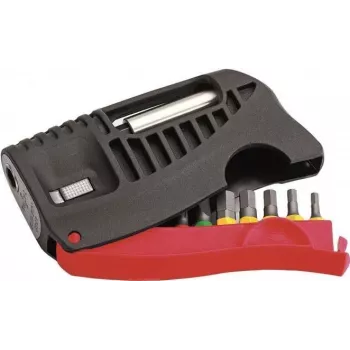 Cimco 114594 10 dalių atsuktuvų antgalių rinkinys su Phillips, Pozidriv, plokščiaisiais ir Torx antgaliais
