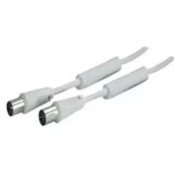 SHIVERPEAKS 10m IEC 169-2 koaksialinis antenos kabelis, vyriškas į moterišką, nikeliuotas, baltas (BS80208-128)